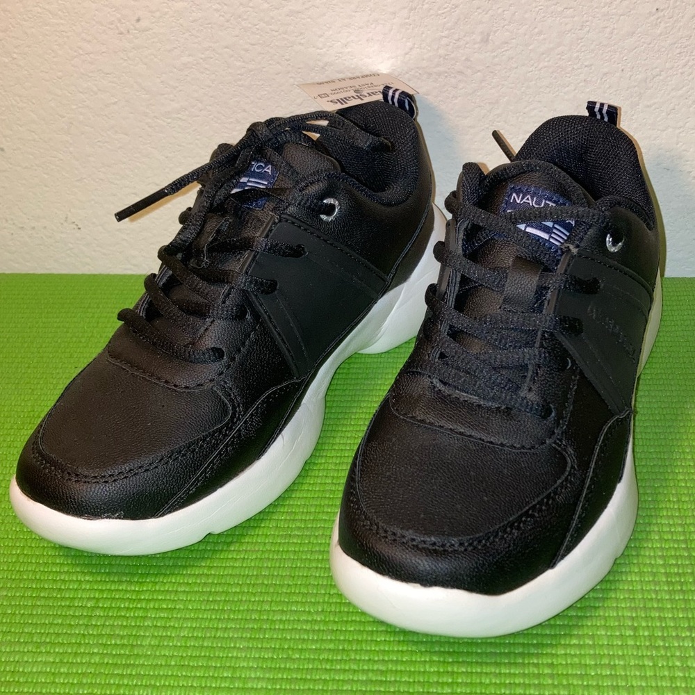 Nautica Boys Shoes Park Slope/black KB3155/boys Athletic sneakers Size 3 new